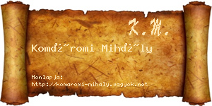 Komáromi Mihály névjegykártya